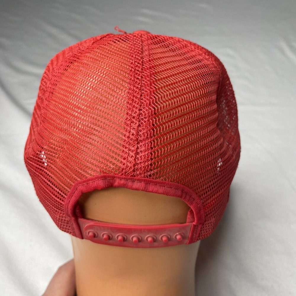 Stroh's Brewing Beer Red Adjustable Cap Trucker Spartan Specialties Hat VTG - Picture 5 of 12